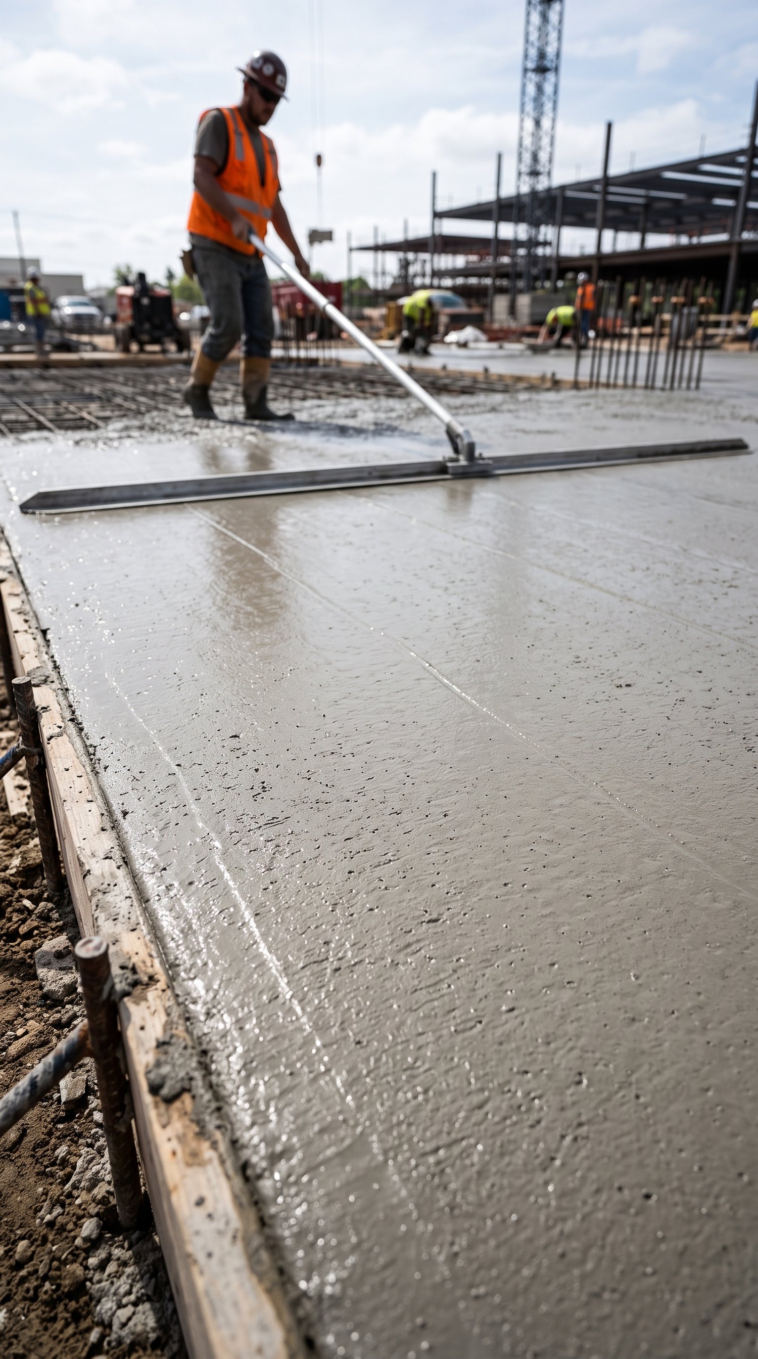 Commercial concrete slab pour in Charlotte NC