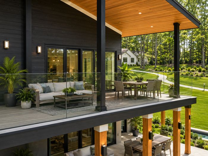 Covered terrace deck