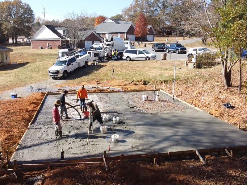 Workshop concrete slab with reinforcement Matthews NC - MCR Concrete