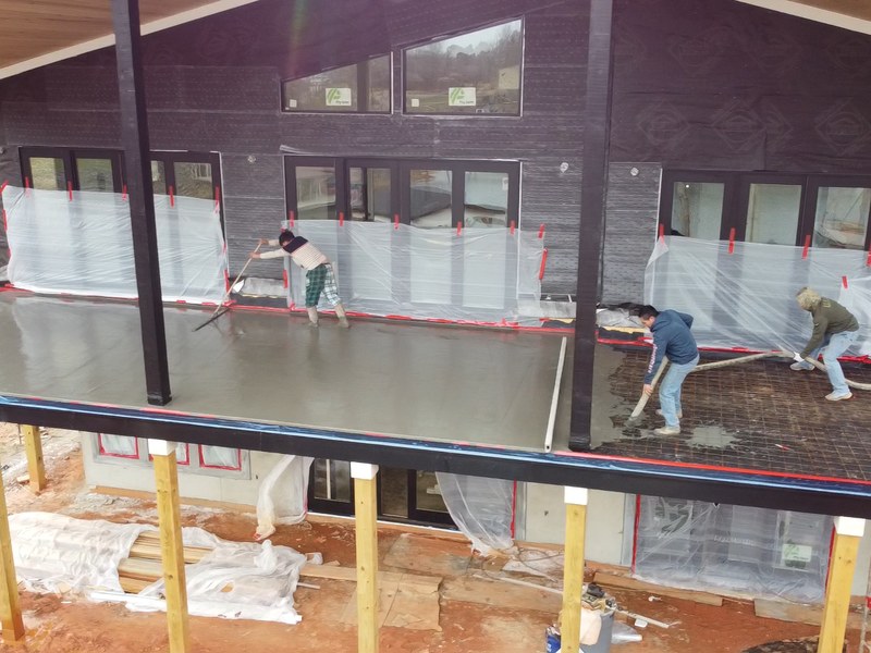 Hillside concrete terrace system Huntersville NC - MCR Concrete